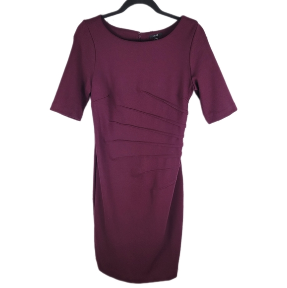 JACOB | asymmetrical stitch short sleeve business conservative party dress - Picture 1 of 9